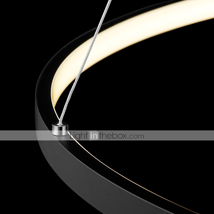 2025年 60 80 cm LED ペンダントライト サークルデザイン ユニークなデザイン メタル 塗装仕上げ コンテンポラリー モダン 110-120v 220-240v リモコンで調光のみ  コレクション – $187.99 –P15