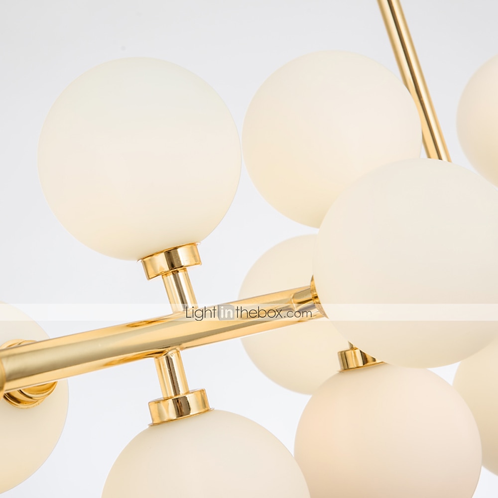 16 Bulbs 90cm(35.4") LED Gold Pendant Light Metal Glass Sputnik Electroplated 3.9" Lampshades Molecular Nordic Chandelier for Home Bedroom Kitchen 2025 - $377.89 –P7