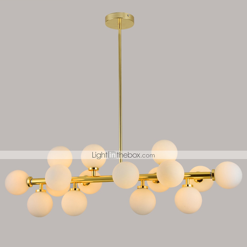 16 Bulbs 90cm(35.4") LED Gold Pendant Light Metal Glass Sputnik Electroplated 3.9" Lampshades Molecular Nordic Chandelier for Home Bedroom Kitchen 2025 - $377.89 –P8