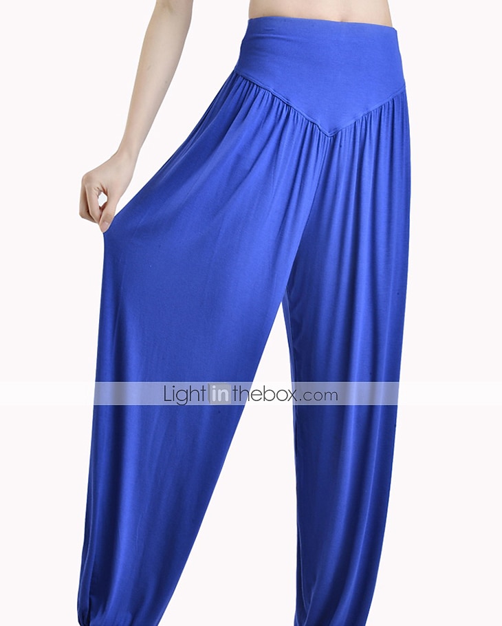 dames harembroek ademend sneldrogend vochtafvoerend zumba buikdans yoga bloeiers bodems licht paars wit zwart modal spandex plus size sport activewear hoge elasticiteit losse pasvorm 2025 - $18.99 –P11