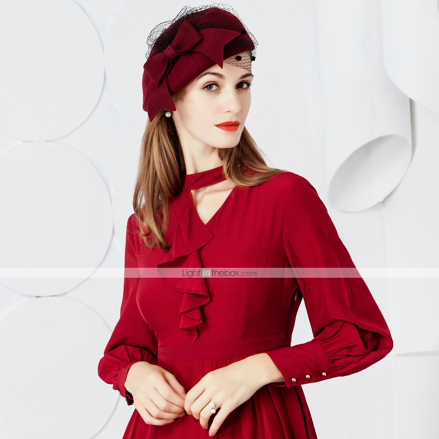 Lana Cappello Kentucky Derby / Copricapo con Fiocco 1 pc Matrimonio / Festa / Serata / San Valentino Copricapo del 2025 a $32.99 –P5