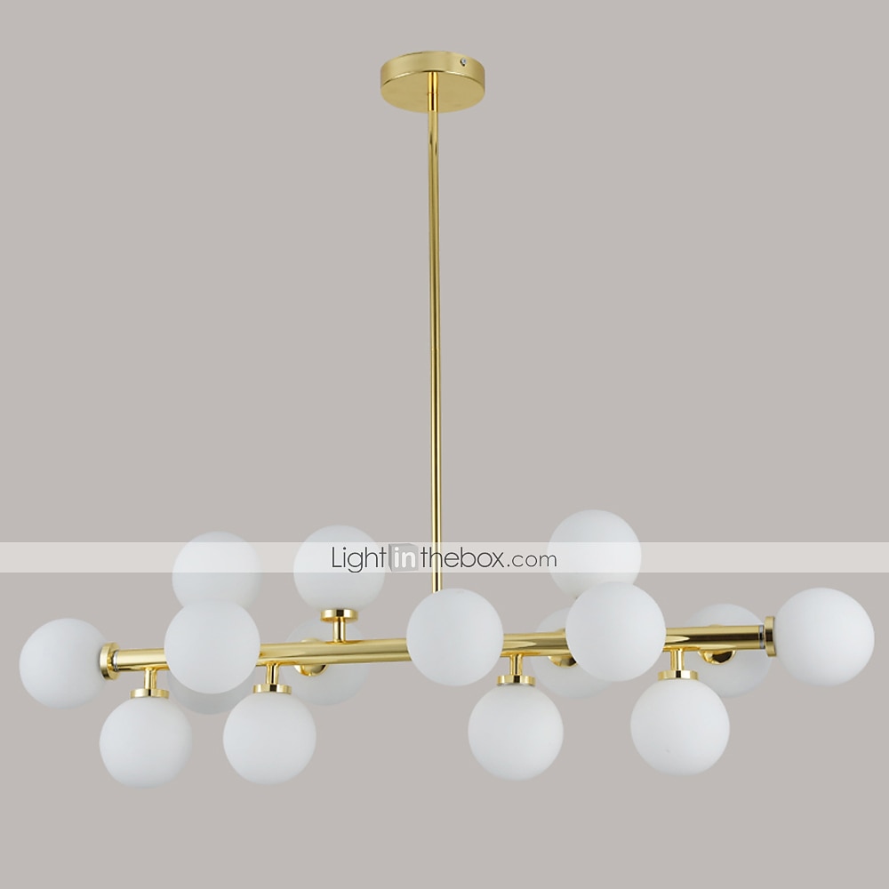 16 Bulbs 90cm(35.4") LED Gold Pendant Light Metal Glass Sputnik Electroplated 3.9" Lampshades Molecular Nordic Chandelier for Home Bedroom Kitchen 2025 - $377.89 –P6