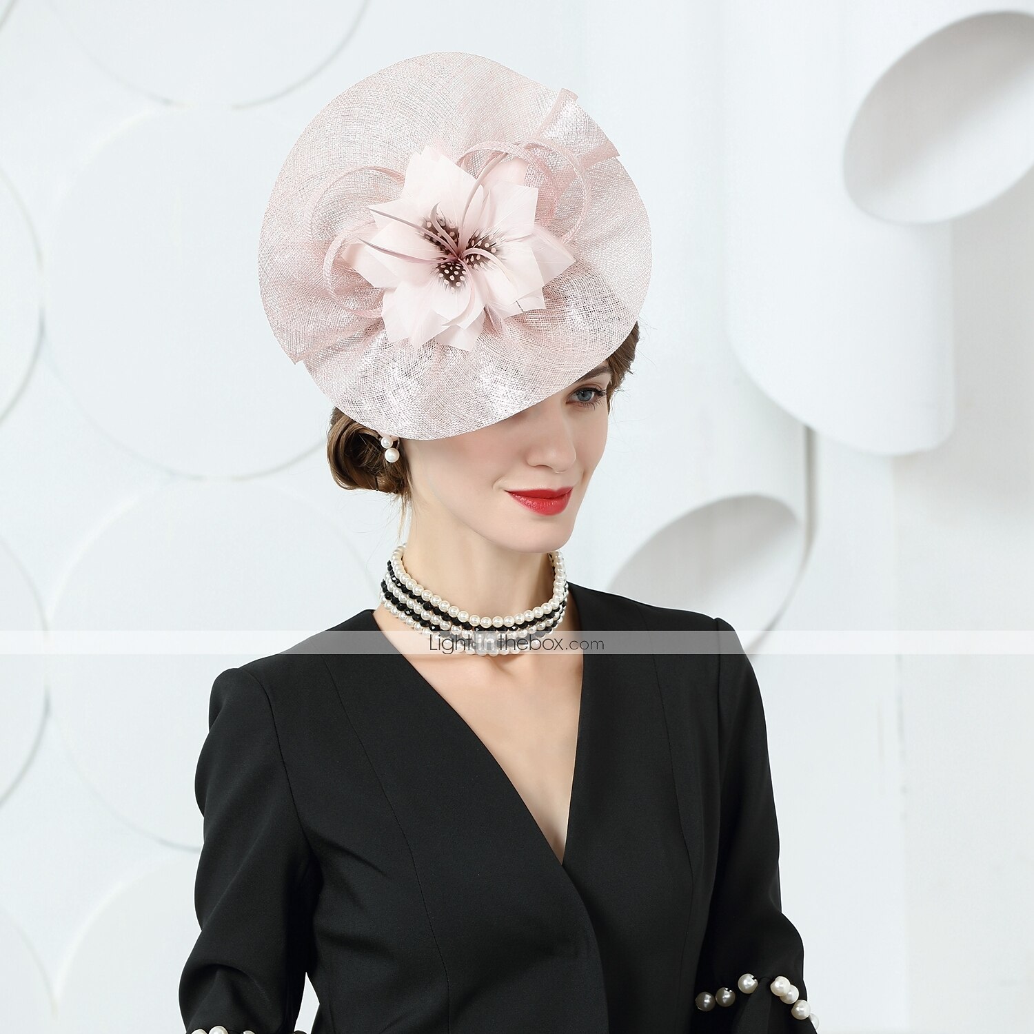 Linfrø Kentucky Derby-hatt / Hodeplagg med Fjær / Blomster 1 stk Bryllup / Fest / aften / Hesteløp Hodeplagg 2025 - $49.99 –P3