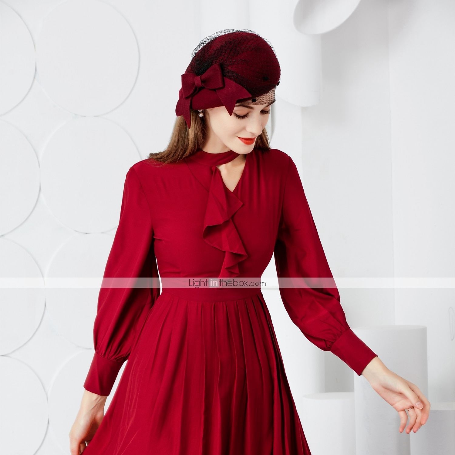 Lana Cappello Kentucky Derby / Copricapo con Fiocco 1 pc Matrimonio / Festa / Serata / San Valentino Copricapo del 2025 a $32.99 –P6