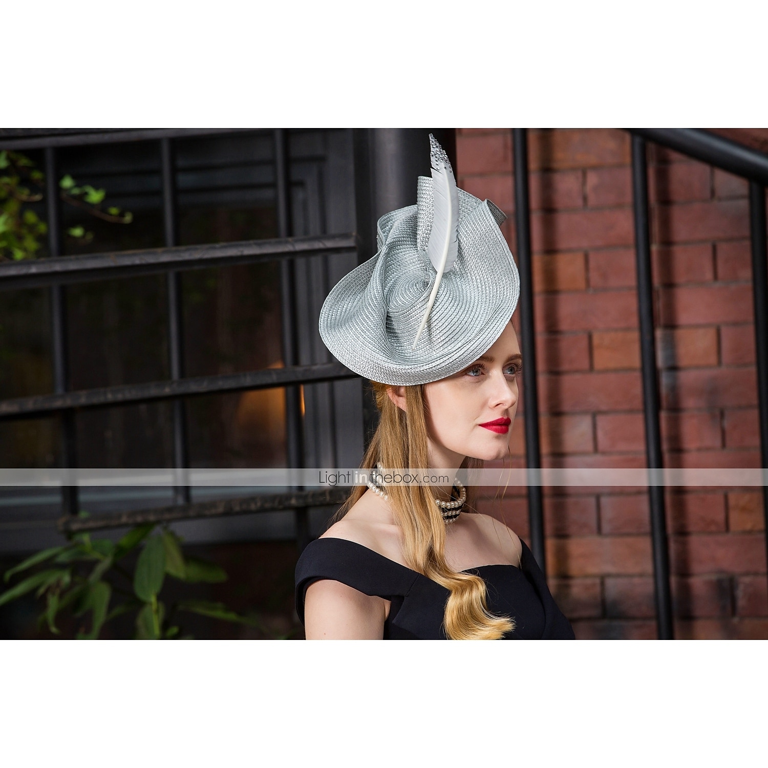 fascinators polyester kentucky derbyhatt / huvudbonader med fjäder / blommig 1 st bröllop / fest / kväll / teparty headpiece 2025 - $54.99 –P4