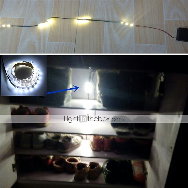 LED Strip Lights 1M Flexible Tiktok Lights 60 LEDs 2835 SMD 8mm Warm White White Cuttable Decorative Self-adhesive AA Batteries Powered Set 2025 - $13.99 –P4