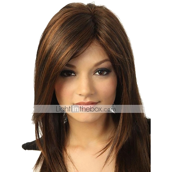 Synthetic Wig Straight Natural Wave Straight Side Part With Bangs