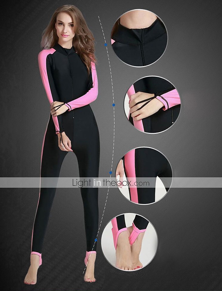 SBART Women's Rash Guard Dive Skin Suit Bathing Suit Swimsuit UV Sun  Protection UPF50+ Breathable Long Sleeve Full Body Front Zip - XL 