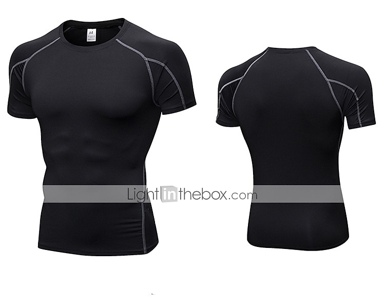 Hombre Camiseta Compresión Camiseta para correr Básico Manga Corta Camiseta Deportivo Otoño Licra Estiramiento de 4 maneras Transpirable Secado rápido Diseño Anatómico Aptitud física Entrenamiento de 2025 - $18.49 –P4