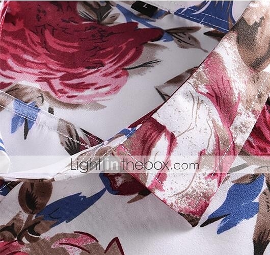 Herren Blumen Hemd Knopfhemd Langarm Vintage Designer Basic Täglich Festtage Frühling & Herbst Kragen Bedruckt Schwarz Rote Blau 2025 - $25.99 –P2