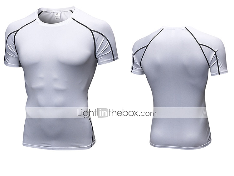 Hombre Camiseta Compresión Camiseta para correr Básico Manga Corta Camiseta Deportivo Otoño Licra Estiramiento de 4 maneras Transpirable Secado rápido Diseño Anatómico Aptitud física Entrenamiento de 2025 - $18.49 –P9