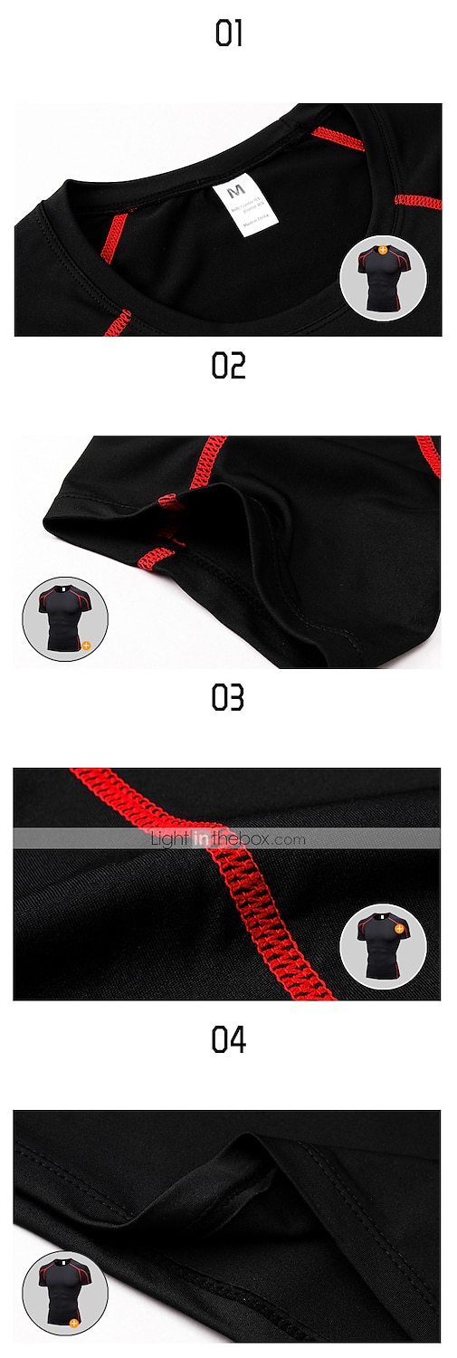 Hombre Camiseta Compresión Camiseta para correr Básico Manga Corta Camiseta Deportivo Otoño Licra Estiramiento de 4 maneras Transpirable Secado rápido Diseño Anatómico Aptitud física Entrenamiento de 2025 - $18.49 –P2