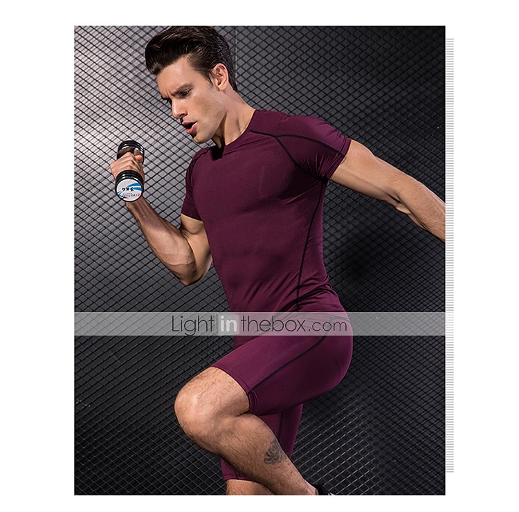 Hombre Camiseta Compresión Camiseta para correr Básico Manga Corta Camiseta Deportivo Otoño Licra Estiramiento de 4 maneras Transpirable Secado rápido Diseño Anatómico Aptitud física Entrenamiento de 2025 - $18.49 –P19