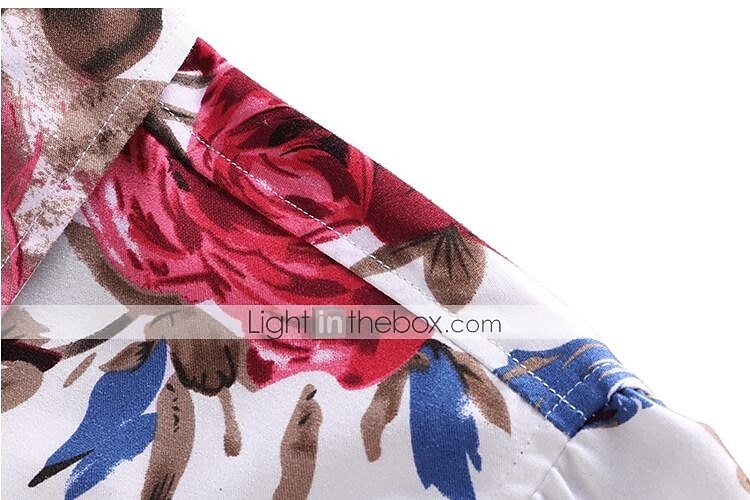 Herren Blumen Hemd Knopfhemd Langarm Vintage Designer Basic Täglich Festtage Frühling & Herbst Kragen Bedruckt Schwarz Rote Blau 2025 - $25.99 –P3