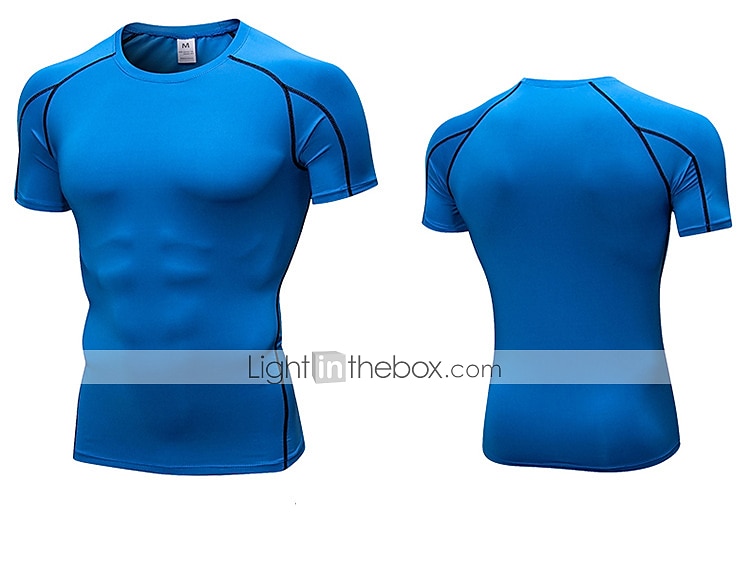 Hombre Camiseta Compresión Camiseta para correr Básico Manga Corta Camiseta Deportivo Otoño Licra Estiramiento de 4 maneras Transpirable Secado rápido Diseño Anatómico Aptitud física Entrenamiento de 2025 - $18.49 –P12