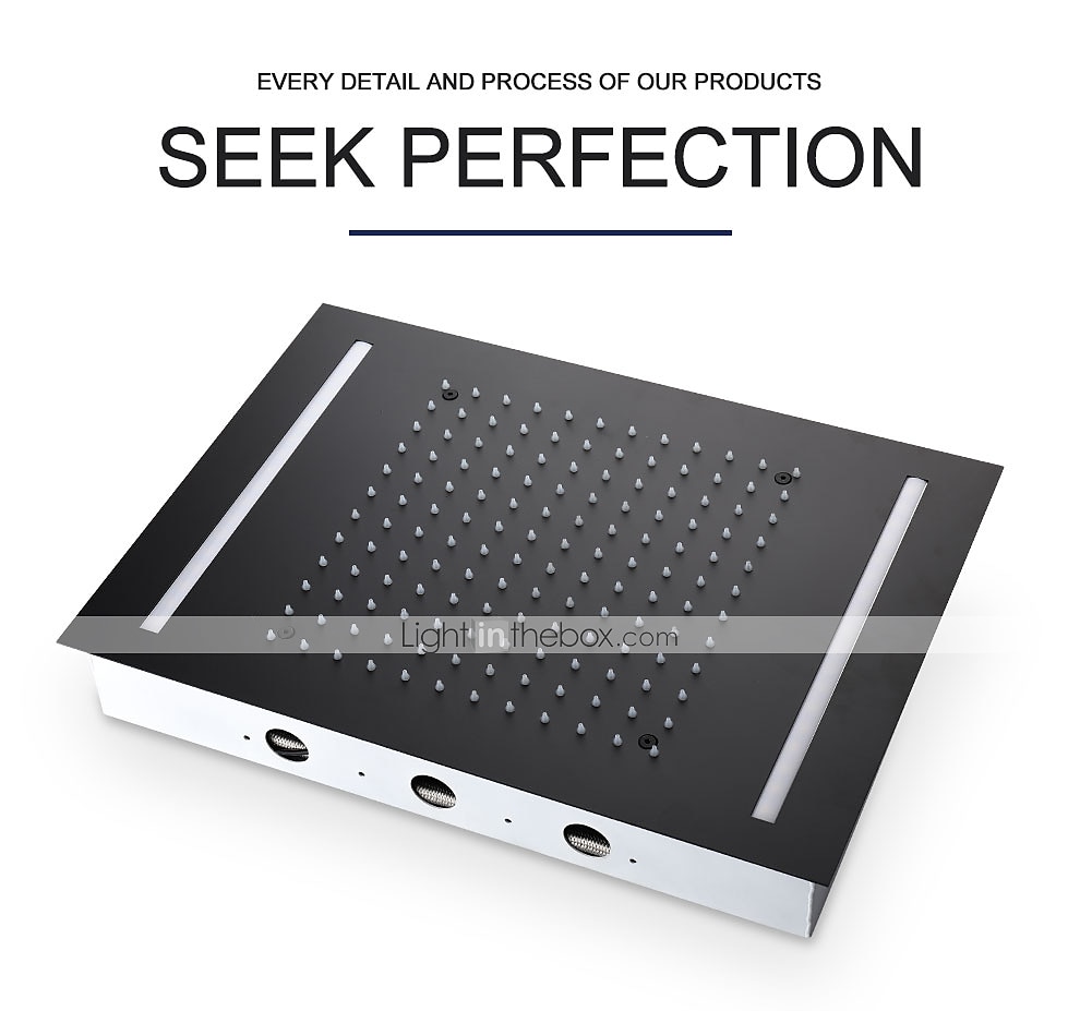 Shower Faucet,500*360 Matte Black Bathroom Faucet Rain Shower Complete with LED Stainless Steel Shower Head Ceiling Mounted Ti-PVD Feature - Design / Rainfall Shower Head System 2025 - $485.99 –P4