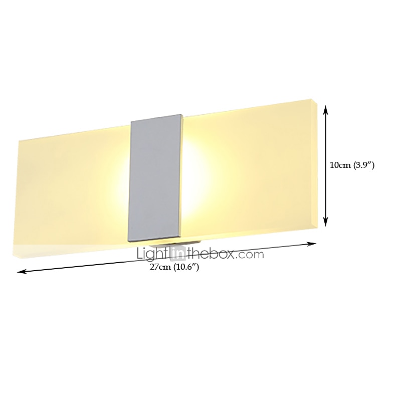 lightinthebox 1-lichts 27cm led-wandlamp geometrisch ontwerp binnenverlichting moderne eenvoudige stijl huis slaapkamer bedlampje woonkamer keuken balkon gangpad acryl spiegel voorlamp 6w 2026 - $36.99 –P5