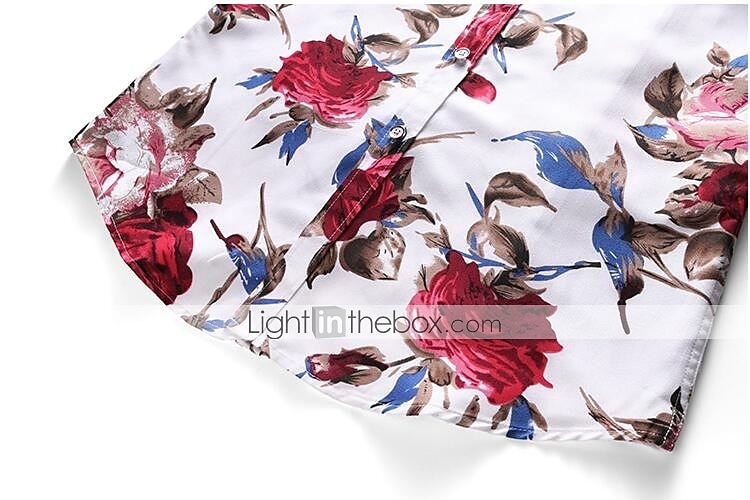 Herren Blumen Hemd Knopfhemd Langarm Vintage Designer Basic Täglich Festtage Frühling & Herbst Kragen Bedruckt Schwarz Rote Blau 2025 - $25.99 –P6