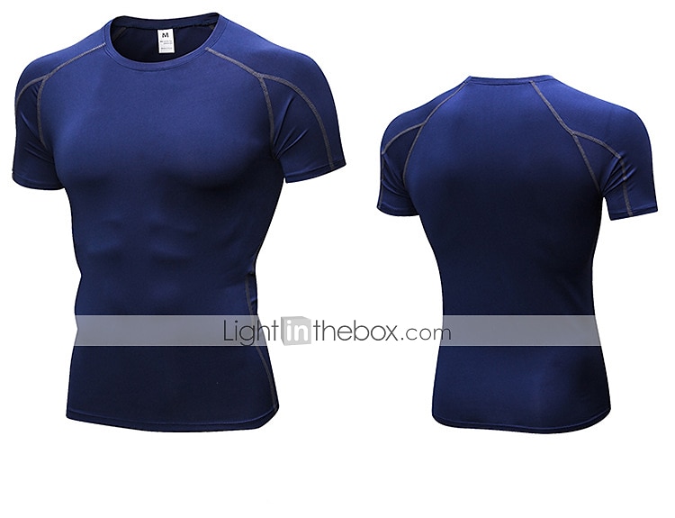 Hombre Camiseta Compresión Camiseta para correr Básico Manga Corta Camiseta Deportivo Otoño Licra Estiramiento de 4 maneras Transpirable Secado rápido Diseño Anatómico Aptitud física Entrenamiento de 2025 - $18.49 –P7