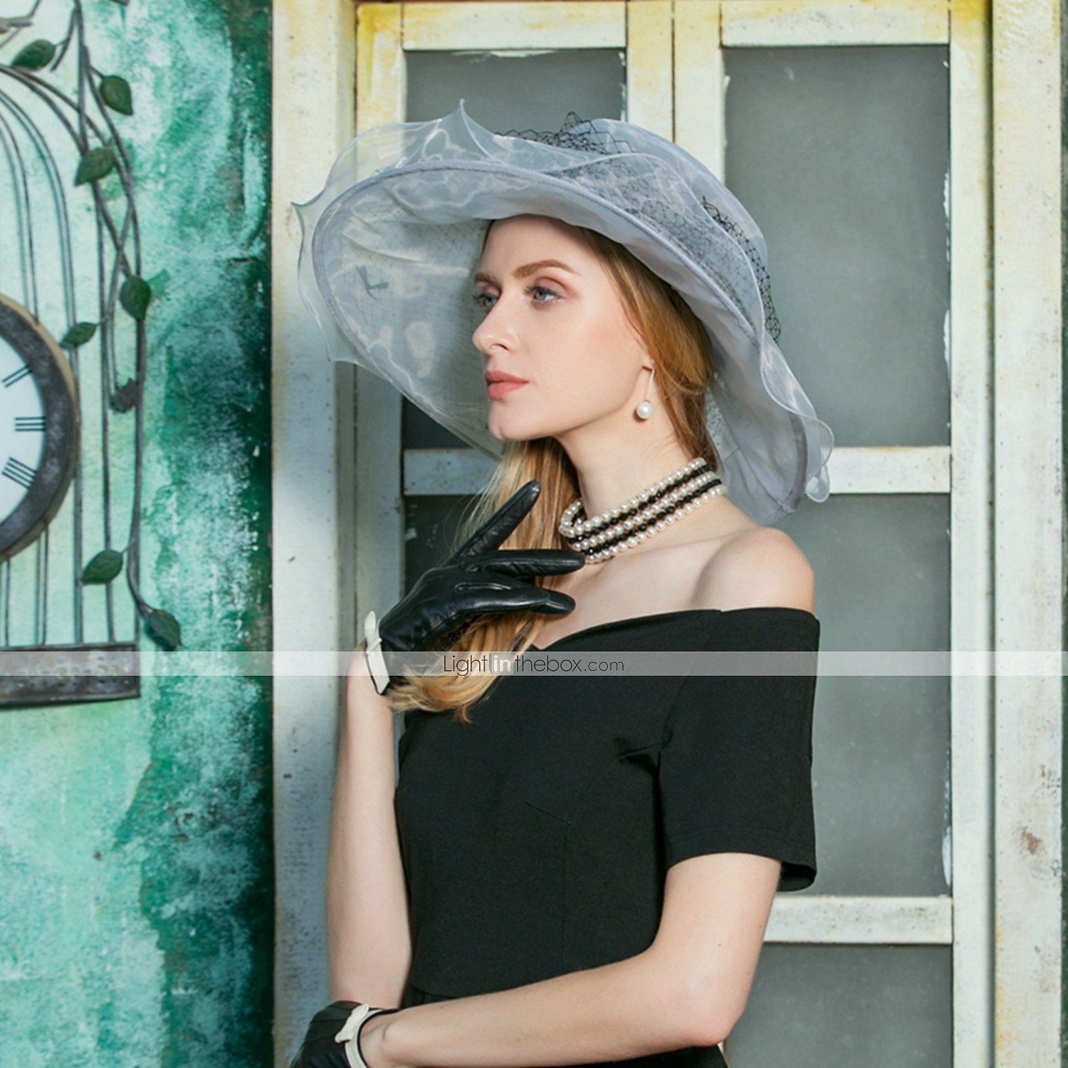 Organza hattar med Rosett 1st Bröllop / Fest / afton Hårbonad 2026 - $45.99 –P2