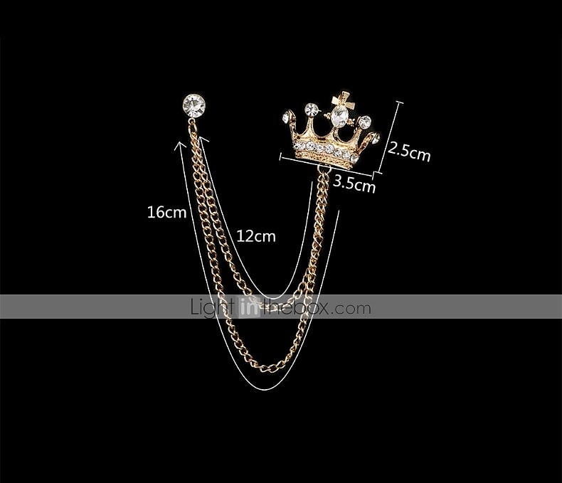Per uomo Zircone cubico Spille Alla moda Collegamento / catena Elegante Di tendenza Formale Spilla Gioielli Argento Oro Per Quotidiano Evento del 2025 a $8.99 –P1