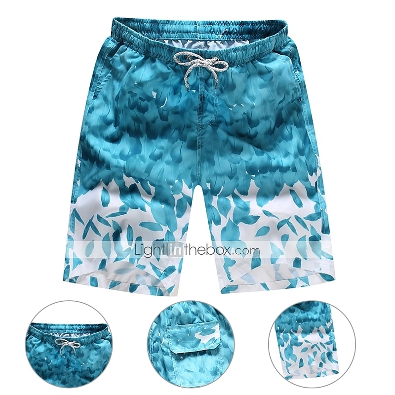 Herr Badshorts Boardshorts Lättvikt Snabb tork Underdelar Snörning Med fickor Simmning Surfing Strand Vattensport Tryckt Vår Sommar Höst 2025 - $10.49 –P2