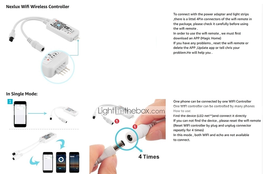 WiFi Wireless LED Smart Controller Working with Android and IOS System Mobile Phone Free App for RGB / RGBW LED Light 5V to 28V DC 4A Comes 2025 - $15.99 –P6