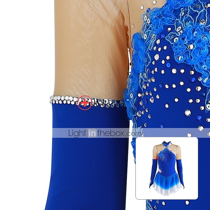 Kűrruha Női Lány Klizanje na ledu Ruhák Sárga Sötétlila Poros Rózsa Kollázs Virág Háló Spandex Nagy rugalmasságú Verseny Kűrruhák Kézzel készített Virágos Hosszú ujj Jégkorcsolyázás Műkorcsolyázás 2025 - $113.99 –P7