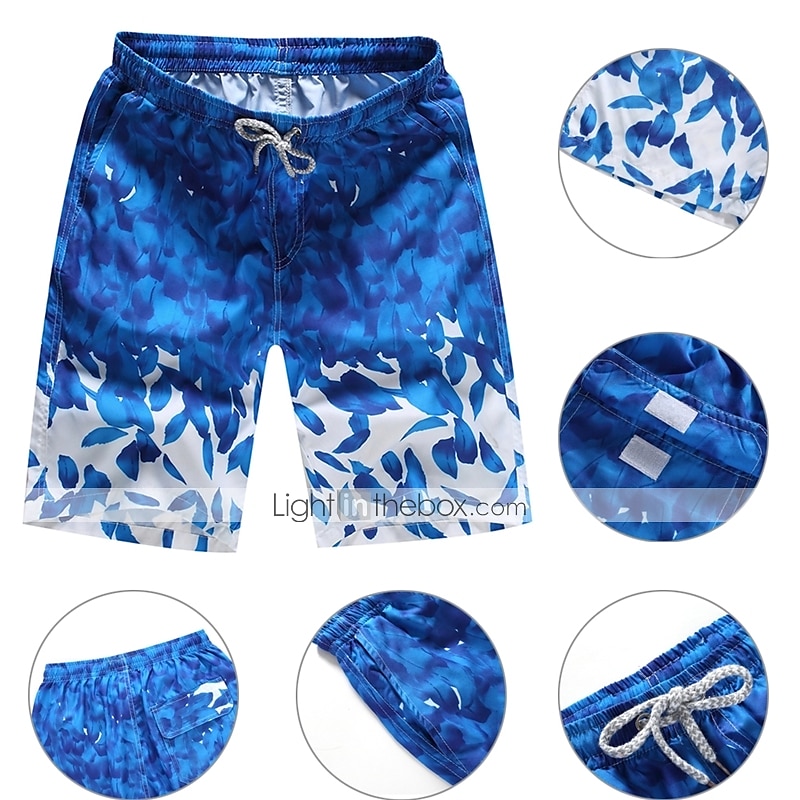 Herr Badshorts Boardshorts Lättvikt Snabb tork Underdelar Snörning Med fickor Simmning Surfing Strand Vattensport Tryckt Vår Sommar Höst 2025 - $10.49 –P1
