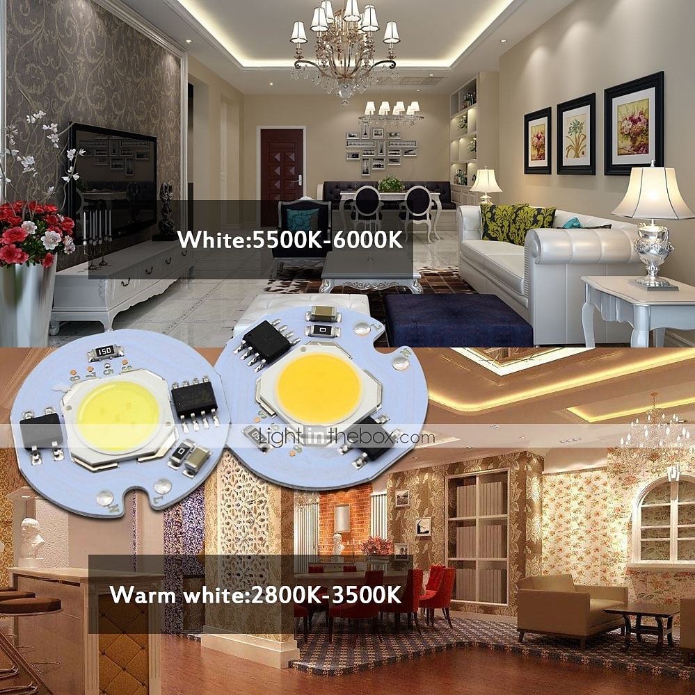 9w круглый cob led chip smart ic ac 220v для diy потолочный светильник downlight прожектор теплый / холодный белый (6 шт) 2025 - $20.99 –P3