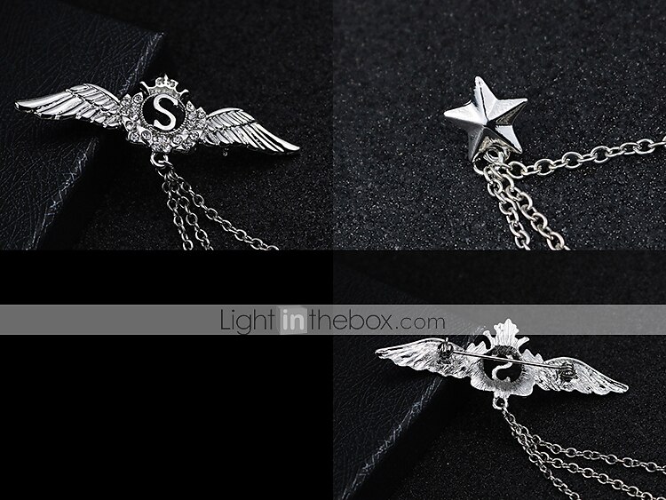 menns cubic zirconia brosjer stilig lenke / kjede kreative vinger statement mote britisk brosje smykker sølv gull til fest daglig høst bryllup 2025 - $6.99 –P5