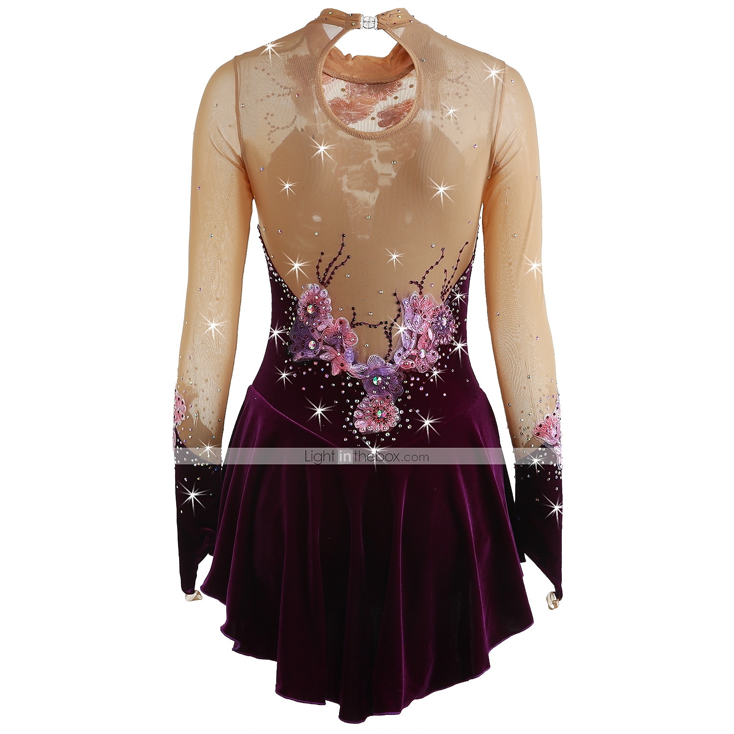 Rochie de Patinaj Artistic Pentru femei Fete Πατινάζ στο πάγο Rochii Ținute Yan roz Ametist Violet Flori Spandex Înaltă Elasticitate Competiție Ținută Patinaj Cald Confecționat Manual Cu bijuterii 2025 - $116.99 –P13