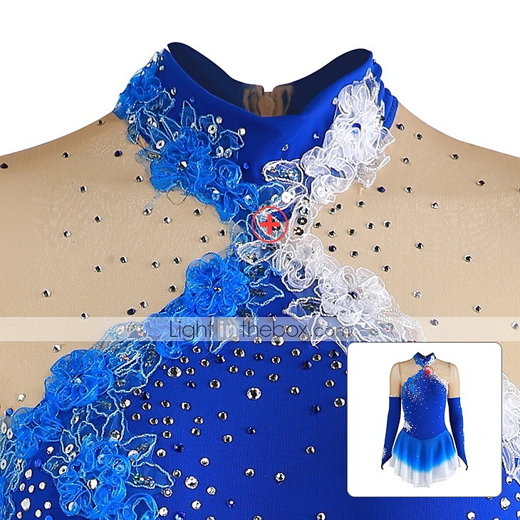 Kűrruha Női Lány Klizanje na ledu Ruhák Sárga Sötétlila Poros Rózsa Kollázs Virág Háló Spandex Nagy rugalmasságú Verseny Kűrruhák Kézzel készített Virágos Hosszú ujj Jégkorcsolyázás Műkorcsolyázás 2025 - $113.99 –P5