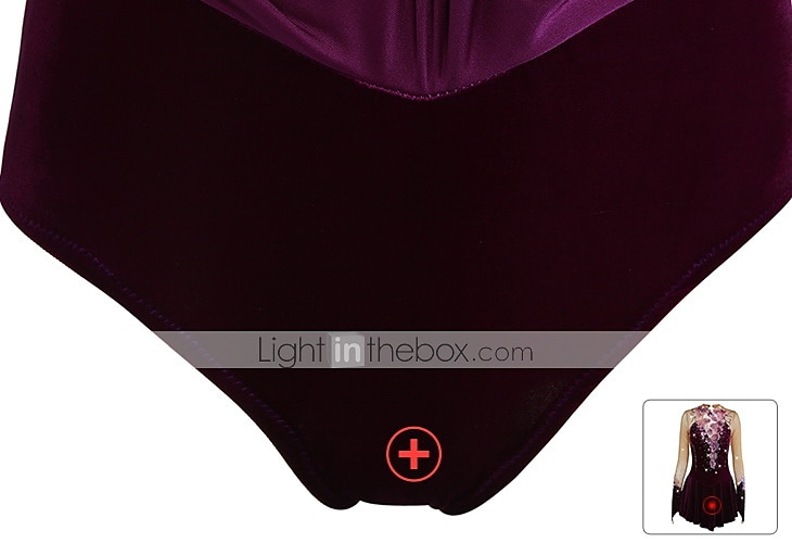 Rochie de Patinaj Artistic Pentru femei Fete Πατινάζ στο πάγο Rochii Ținute Yan roz Ametist Violet Flori Spandex Înaltă Elasticitate Competiție Ținută Patinaj Cald Confecționat Manual Cu bijuterii 2025 - $116.99 –P9