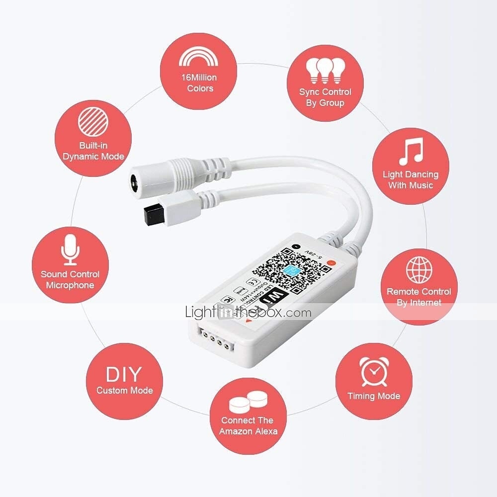 WiFi Wireless LED Smart Controller Working with Android and IOS System Mobile Phone Free App for RGB / RGBW LED Light 5V to 28V DC 4A Comes 2025 - $15.99 –P4