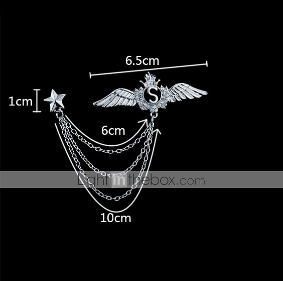 menns cubic zirconia brosjer stilig lenke / kjede kreative vinger statement mote britisk brosje smykker sølv gull til fest daglig høst bryllup 2025 - $6.99 –P1