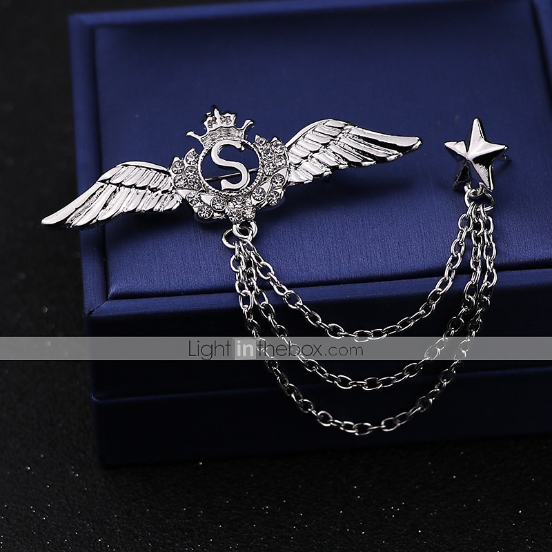 menns cubic zirconia brosjer stilig lenke / kjede kreative vinger statement mote britisk brosje smykker sølv gull til fest daglig høst bryllup 2025 - $6.99 –P3