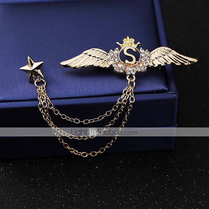 menns cubic zirconia brosjer stilig lenke / kjede kreative vinger statement mote britisk brosje smykker sølv gull til fest daglig høst bryllup 2025 - $6.99 –P2