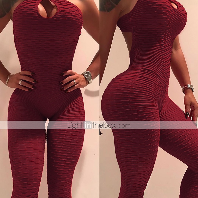 Super Stretchy Slim Fit Yoga Jumpsuits With Half Zipper Padded Scrunch Butt  Sports Rompers Tummy Control Outfits Activewear