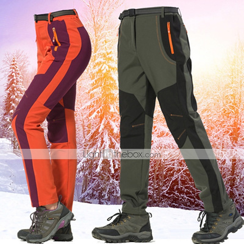  Pantalones deportivos térmicos de invierno para mujer, con  forro polar, impermeables, resistentes al viento, pantalones tipo cargo,  cálidos, para nieve, esquí, senderismo, Negro - : Deportes y Actividades al  Aire Libre