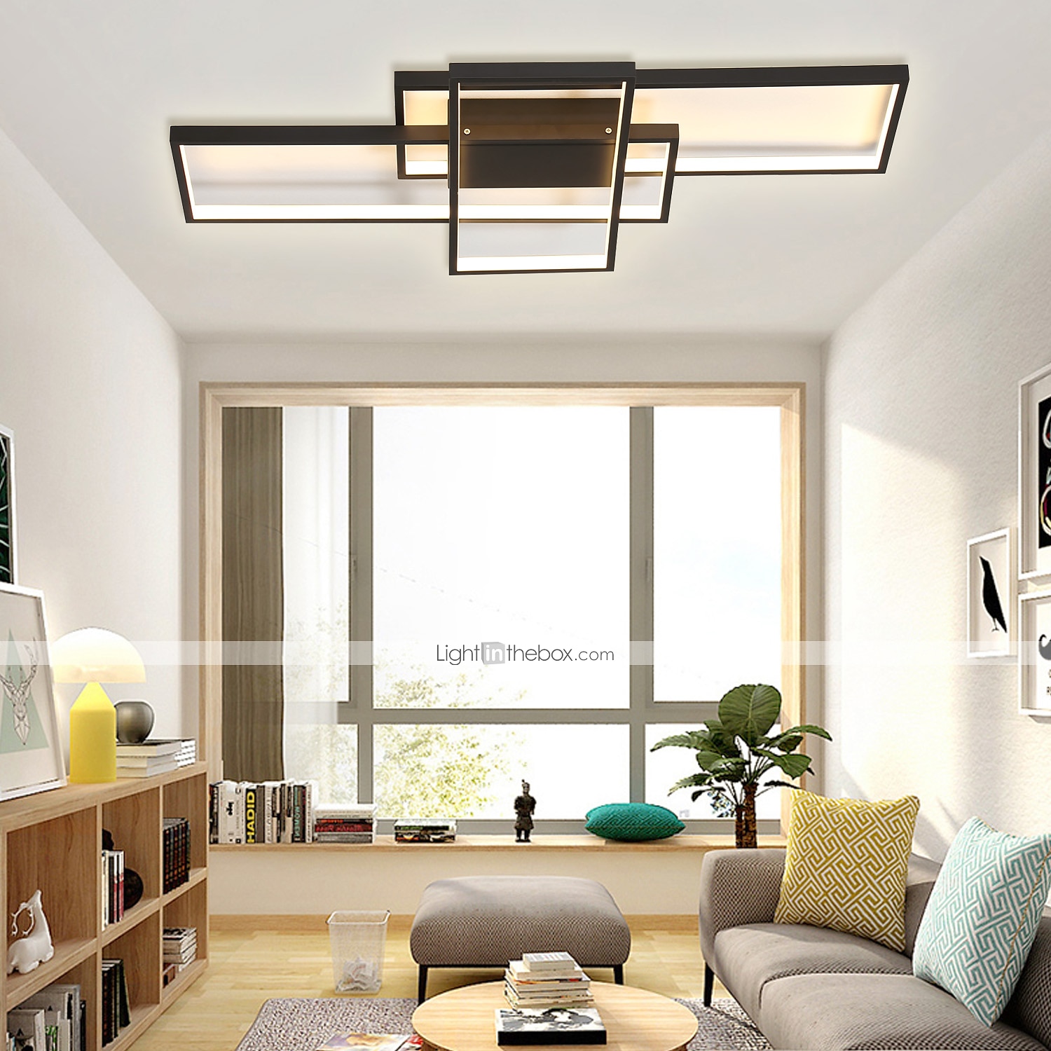 90cm led stropní svítidla 3světelná lineární zapuštěná montáž ambientní světlo stmívatelné lakované povrchy kovový hliník geometrický vzor moderní jednoduché pouze stmívatelné pomocí dálkového 2025 - $113.99 -P10