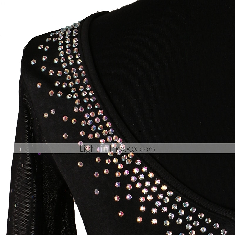 tánc salsa latin táncruha kristályok / strasszok női edzés hosszú ujjú magas spandex tüll 2025 - $89.99 –P3