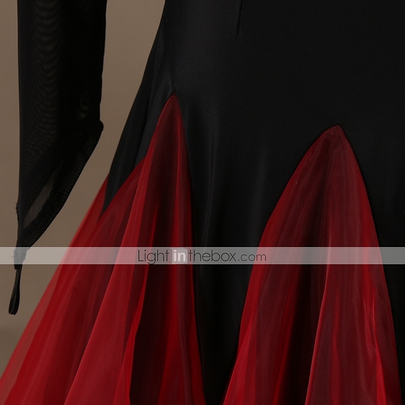 Társastánc Ruha Kristályok / Strasszok Női Edzés Hosszú ujj Magas Nejlon Organza Tüll 2025 - $125.99 –P3