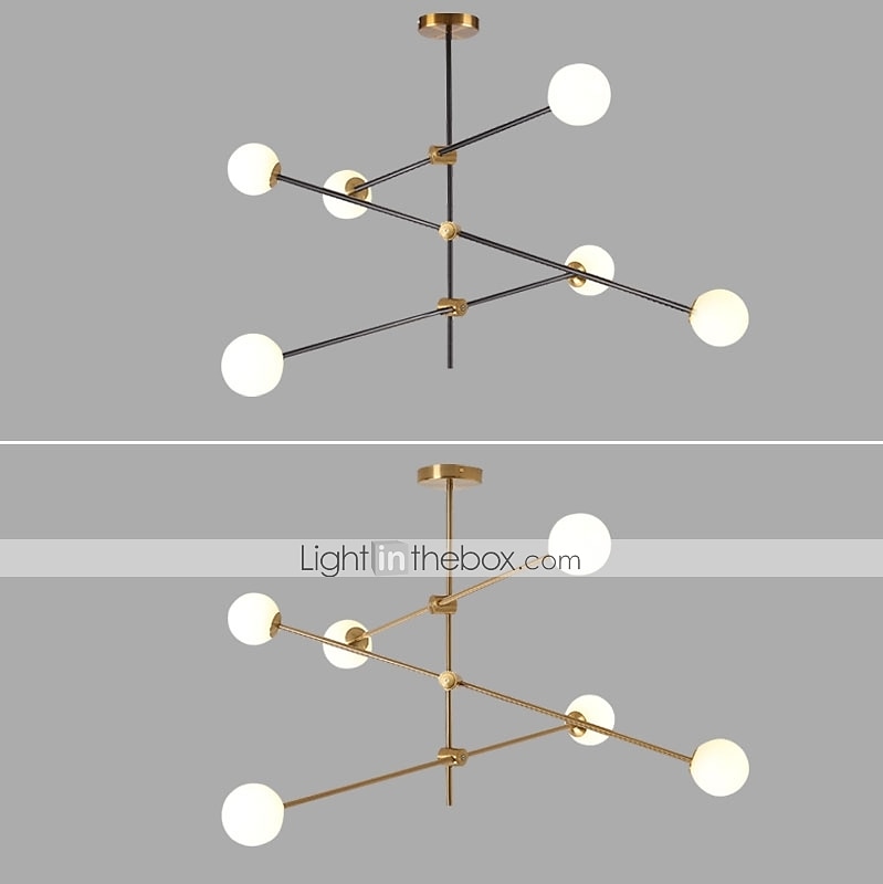 6-Light 100 cm Chandelier Metal Glass Sputnik Gold Painted Finishes Contemporary Artistic 110-120V 110-240 V 2025 - $429.99 –P1