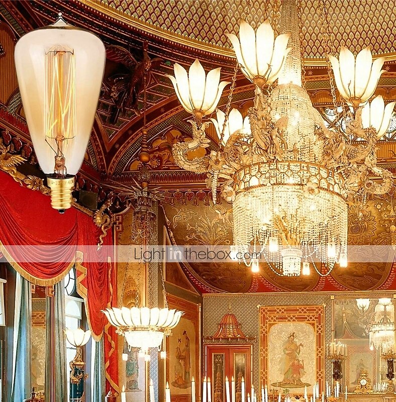 10 pièces 40 W E14 ST48 Blanc Chaud 2200-2700 k Rétro / Intensité Réglable / Décorative Ampoule à incandescence Vintage Edison 220-240 V de 2025 ? $52.99 –P6