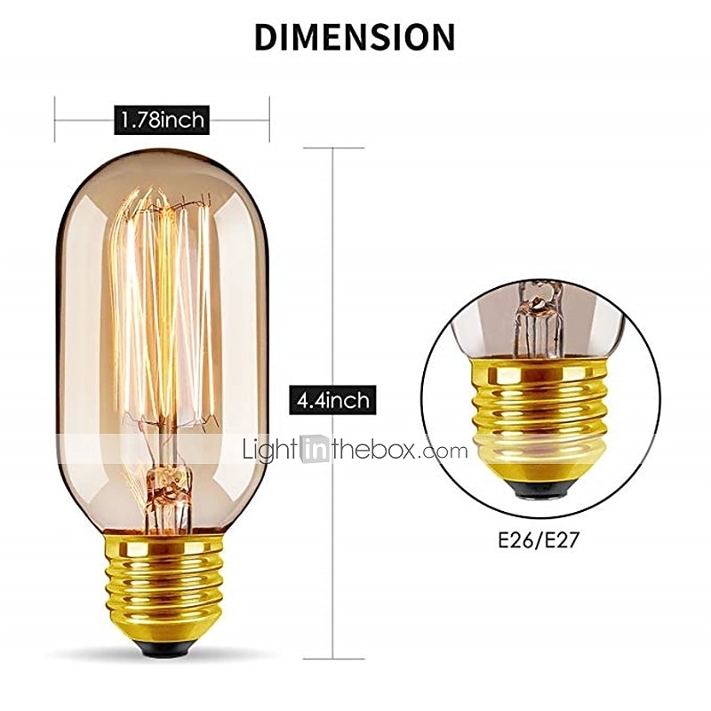 6 stks dimbare t45 40 w e27 warm wit kleur decoratieve retro gloeiende vintage edison gloeilampen ac220-240v 2026 - $27.99 –P1