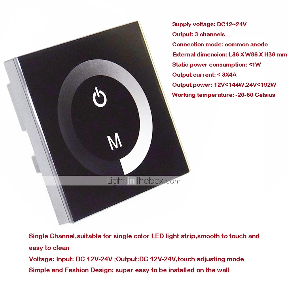 3*4A 12V-24V Single Color LED Controller Dimmer Change Brightness Touch Panel Dimmer Wall Switch Controller 2026 - $27.99 –P1