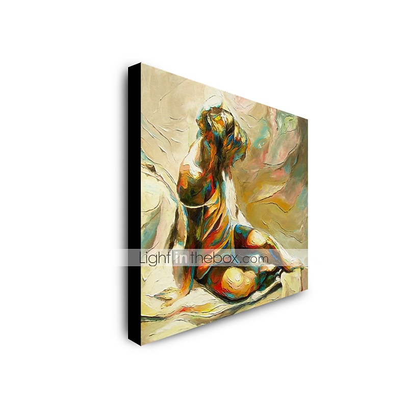 هانغ رسمت النفط الطلاء رسمت باليد مربع تجريدي الناس الحديث تشمل الإطار الداخلي 2025 - $158.99 –P7