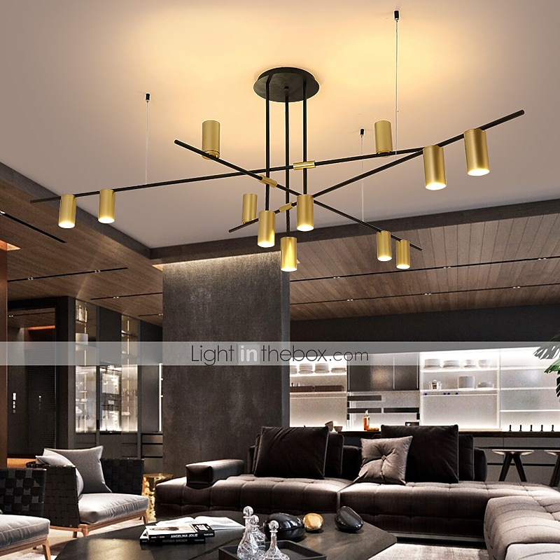 12 Bulbs 138 cm Chandelier Metal Geometrical Electroplated Artistic 110-120V 220-240V 2025 - $419.99 –P2