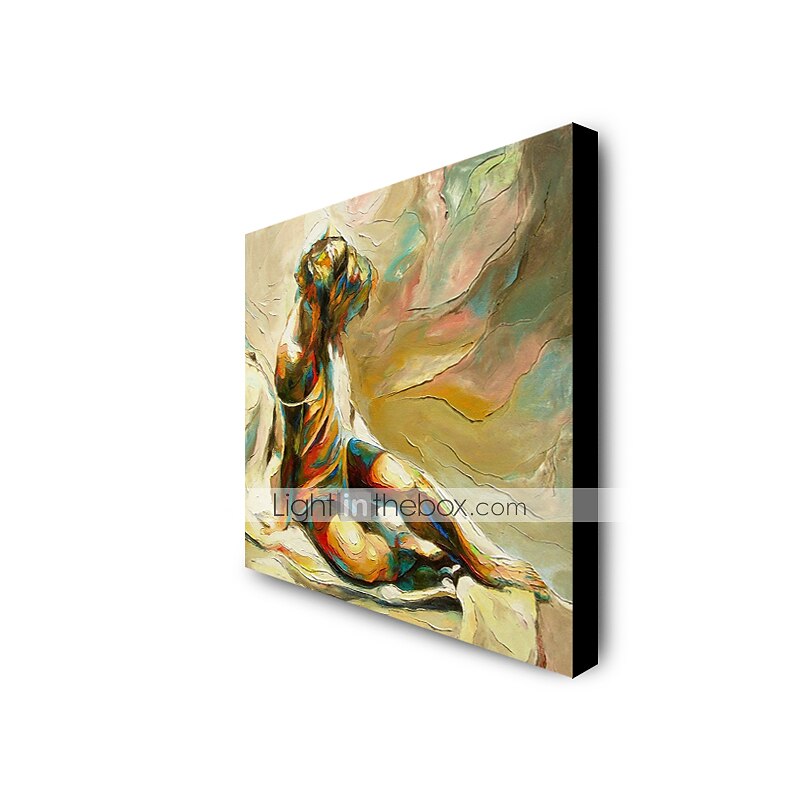 هانغ رسمت النفط الطلاء رسمت باليد مربع تجريدي الناس الحديث تشمل الإطار الداخلي 2025 - $158.99 –P8